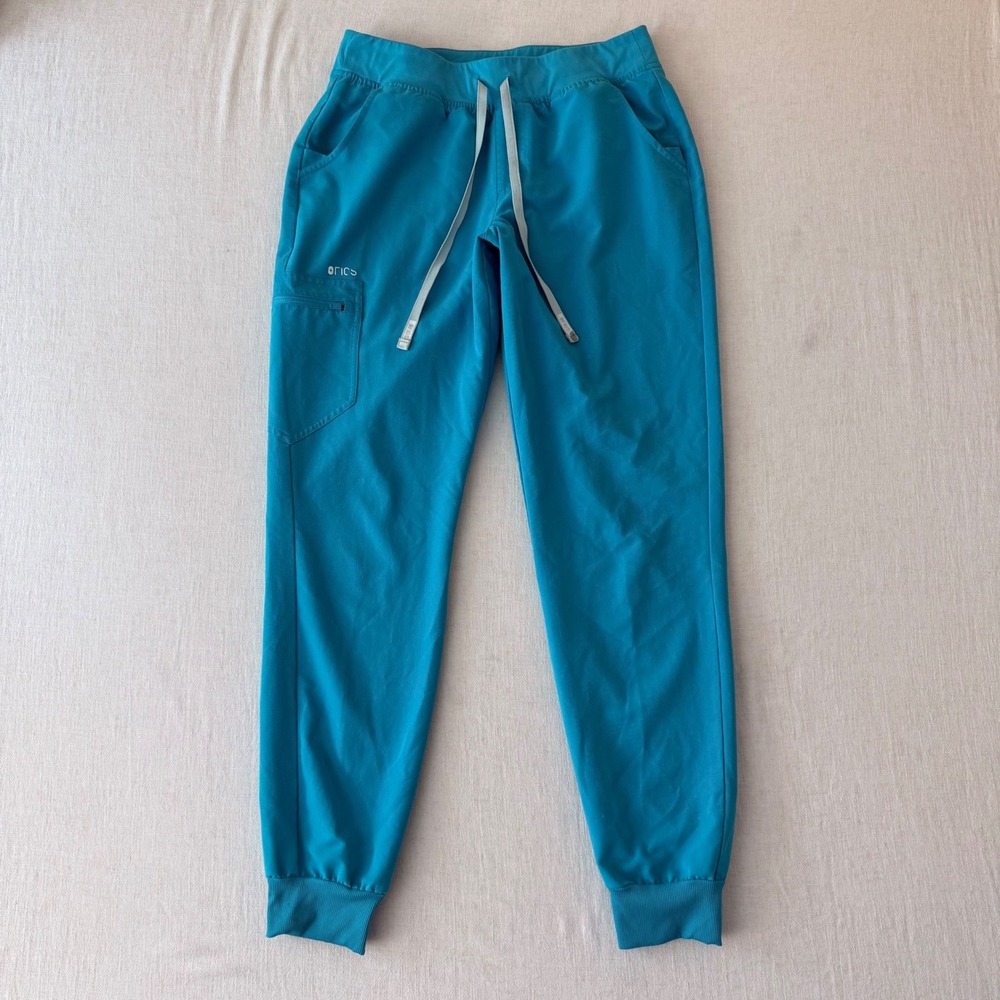 FIGS Zamora Jogger Scrub Pants Womens Medium Tall Teal Blue